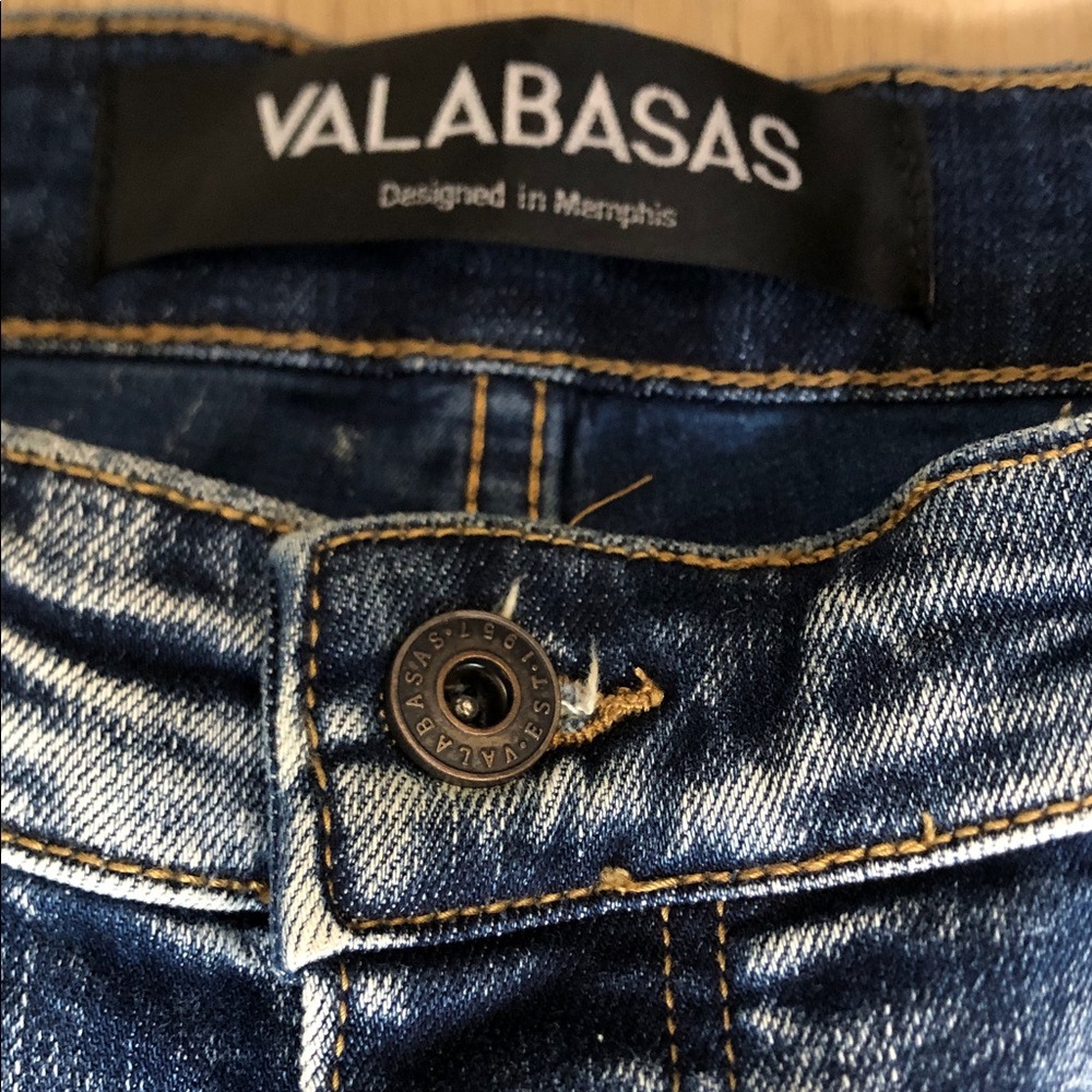 Valabasas Art Flower Circle Men’s Denim Stacked Jeans Blue Jeans - Size 36 - Picture 8 of 8